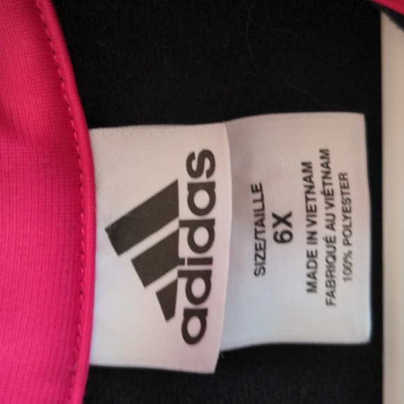 Girls Adidas Black/Pink Jacket - Picture 2 of 3